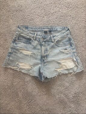 American Eagle Outfitters Light Blue Ripped Denim Shorts